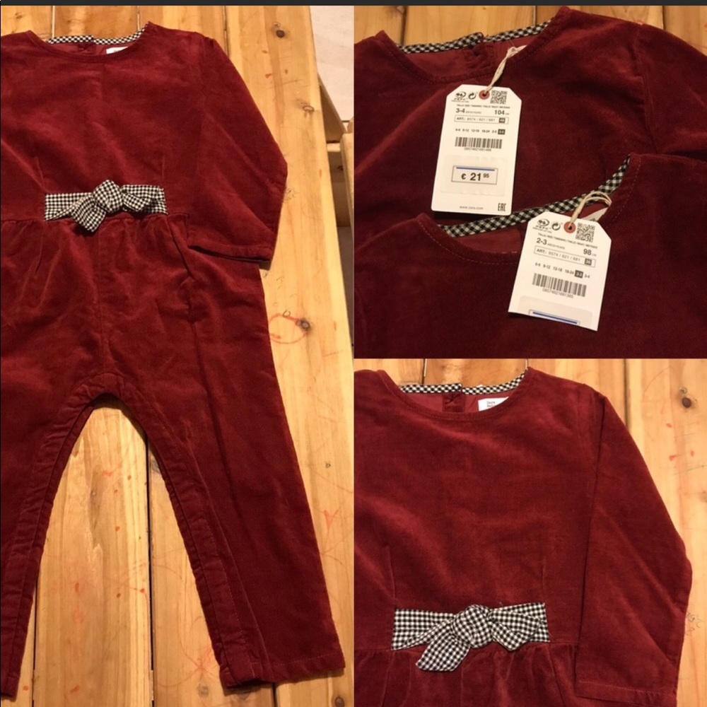 Zara baby girl corduroy jumpsuit